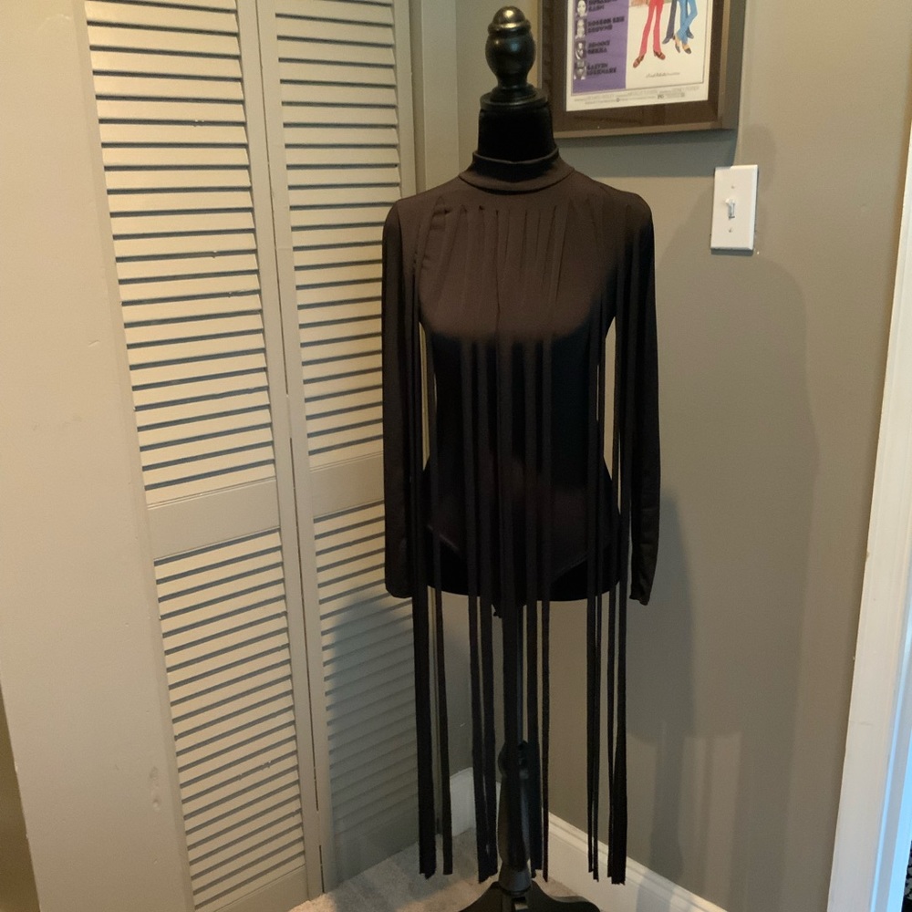 Fringe Black Body Suit, Small